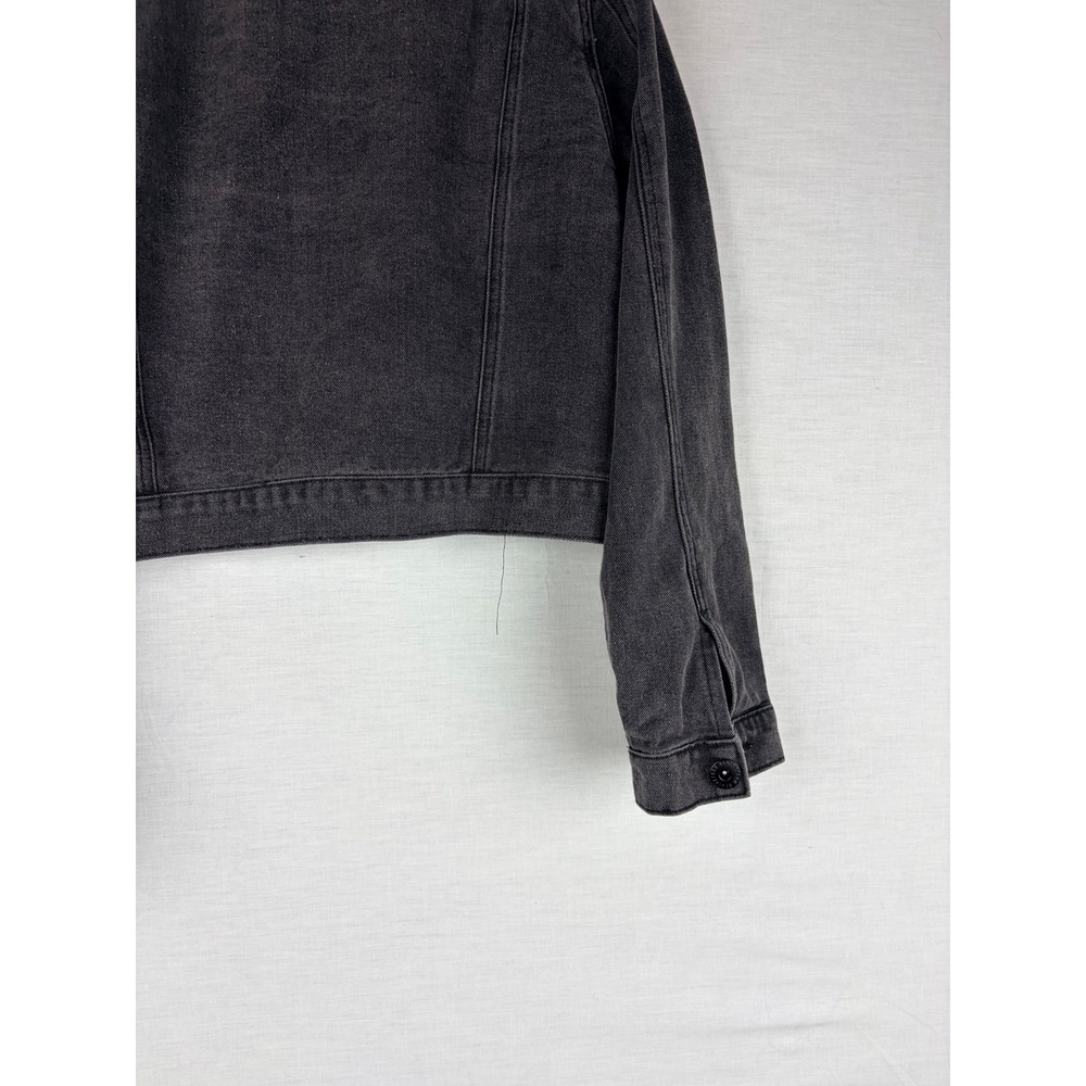 Cotton On Womens Cropped Denim Trucker Jacket Washed Black Charcoal Grey Small - Picture 11 of 12